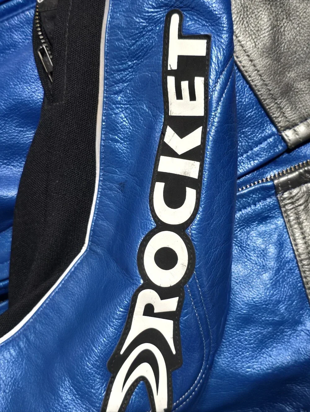Blue Genuine Joe Rocket Leather Honda Motorcycle Riding jacket Size 42